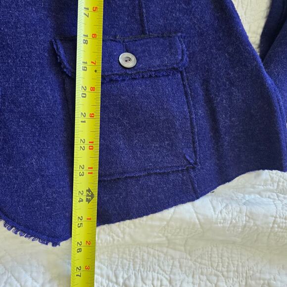 Eileen Fisher Felted Merino Wool Blazer Jacket Size XL Navy Lagenlook Minimalist - Picture 10 of 10